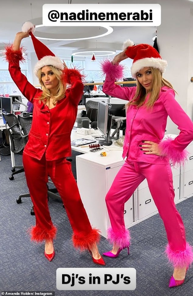 And after a week of coordinating their outfits, it looks like the trend will continue as Amanda Holden and Ashley Roberts continued to match for DJ during PJ's work hours.