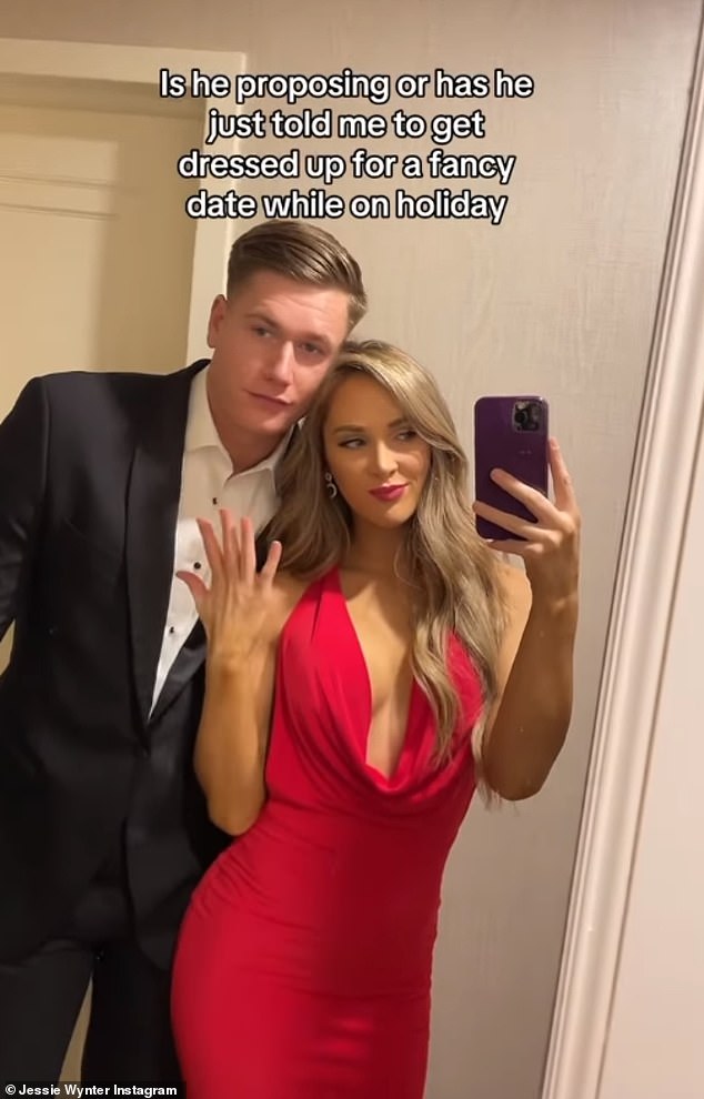 Earlier this week, the pair dressed to impress as they posed for a glamorous mirror selfie with Jessie flashing her bare ring finger