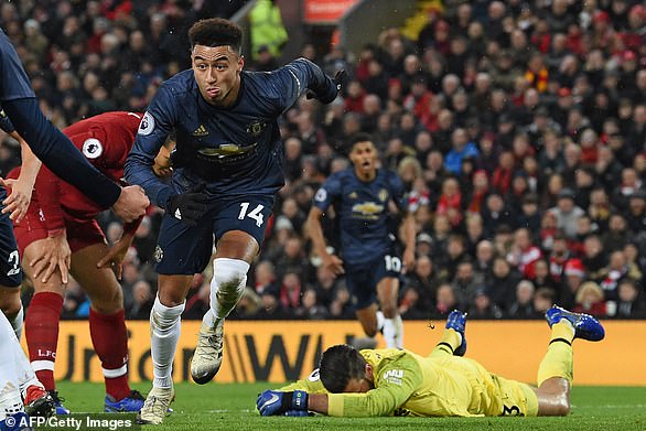 Jesse Lingard scored United's last goal at Anfield in December 2018