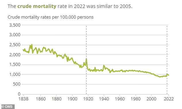 RAW DEATH RATE IN 2022: Although total deaths from the pandemic have fallen, levels are still above pre-pandemic norms