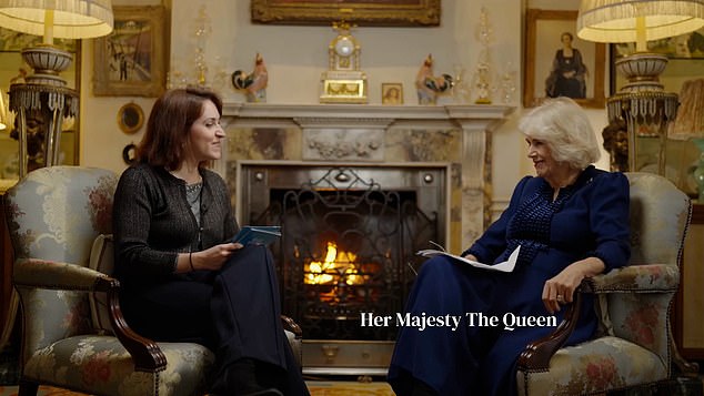 Her Majesty's charity and book club, which she founded in 2021, aims to increase the appreciation of literature among adults and children in Britain and around the world (Image: The Queen sits with Vicki Perrin, co-host and CEO of The Reading Room Podcast)