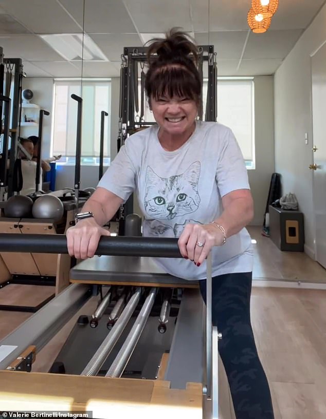 'Exercise is not just for your body.  It can also soothe your soul.”  the 63-year-old actress posted alongside the video of her Pilates workout on Thursday