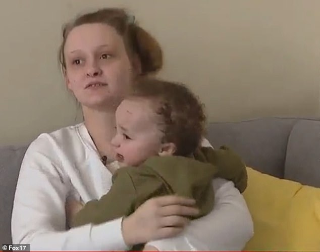 Sydney Moore, 22, was at home in Clarksville, Tennessee, with her two babies and her fiancé when a massive tornado ripped through their home on Biglen Road