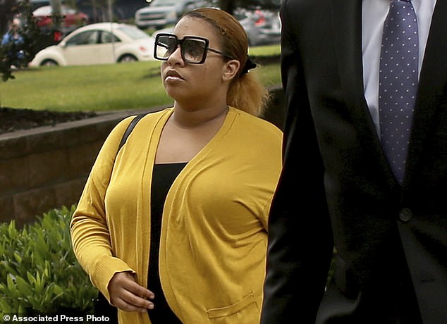 Deja Taylor seen arriving at federal court for an earlier hearing on June 12, 2023 in Virginia Beach, Virginia