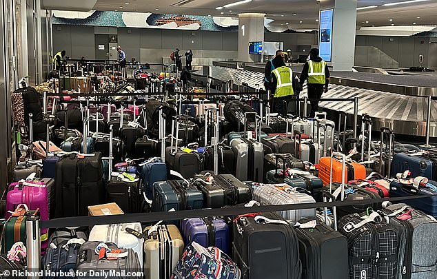 In December 2022, thousands of suitcases were piled up at LaGuardia Airport.  The expected number of travelers during this year's holiday season surpasses 2019's record of 7.3 million passengers