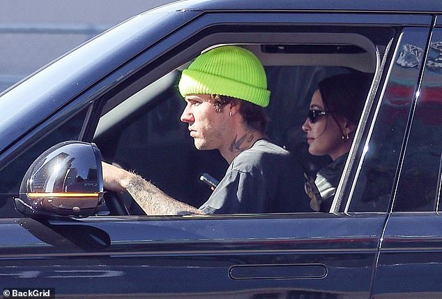 Beforehand, the pop superstar, 29, drove around town in his sleek black Range Rover with Hailey in the front passenger seat.