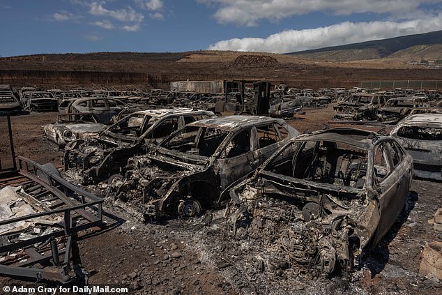 A destroyed junkyard in Lahaina.  According to Green, between 12,000 and 14,000 units are currently legally rented short-term on Maui.