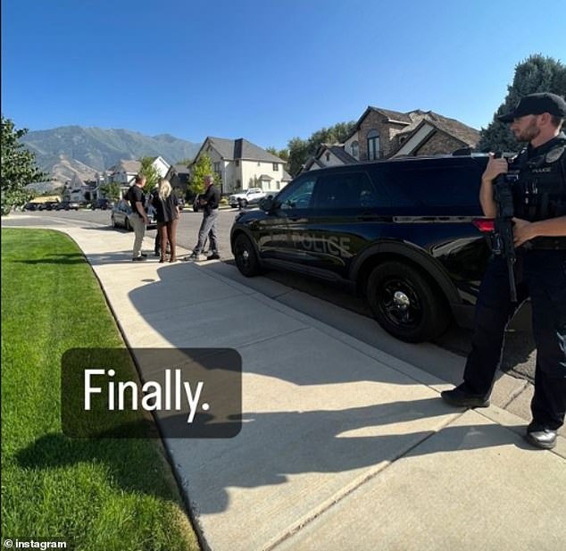 Ruby's eldest daughter Shari, 20, posted about her mother's arrest on Instagram, sharing a photo of police officers outside the house with the caption 