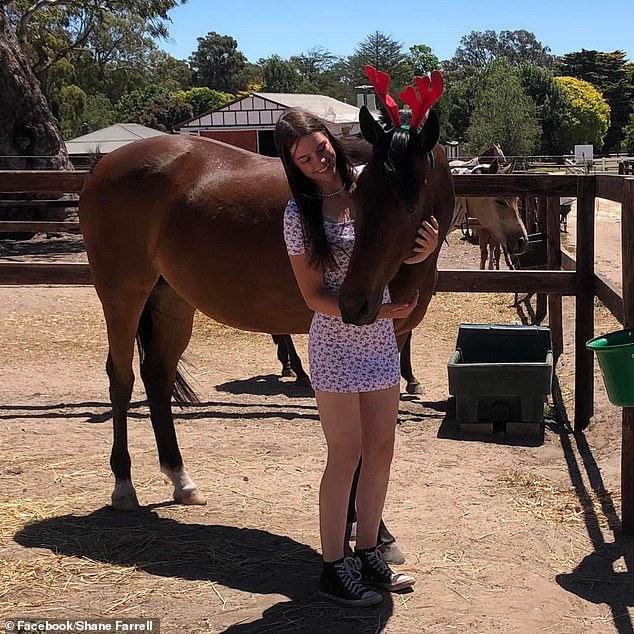 The enthusiastic rider (pictured) regularly posted photos of the horses she helped care for at Danson Dressage in Birdwood, describing the animals as her 'safe place'.