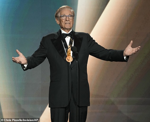 With his Lifetime Achievement Award proudly around his neck, the former Current Affair host took the stage to help introduce the nominees for the NATAS Gold and Silver Circle Award