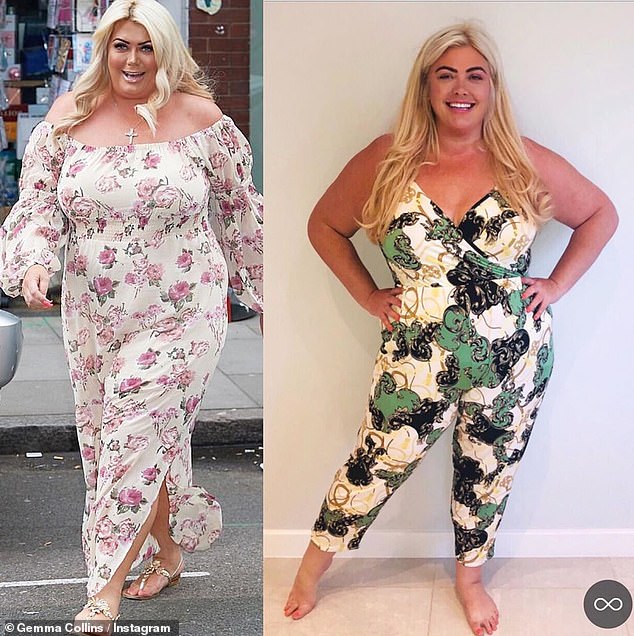 Gemma dropped three stone in 2020 and credited controversial SkinnyJab injections with her weight loss (before, left and after, right)