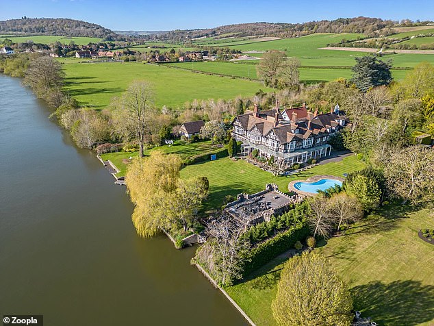 The beautiful house is set in 2 acres of grounds and was built on an elevated area called Bern to prevent flooding from the River Thames at the end of the garden.