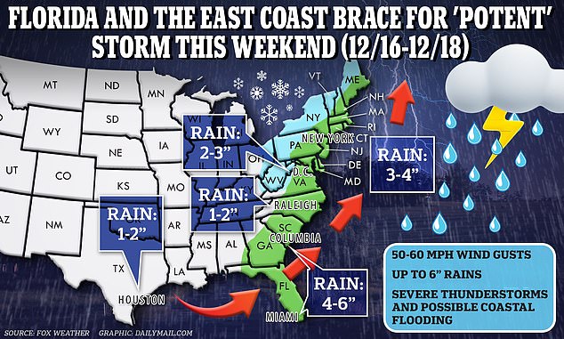 Florida and the East Coast are bracing for a powerful storm this coming weekend, which will bring heavy rain, flooding and gusty winds across the region