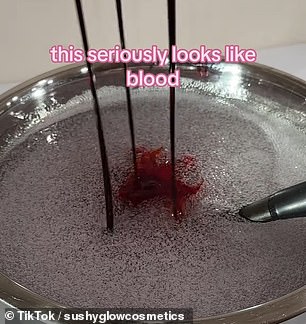 According to Susana, the process of making the lip tints resembles blood