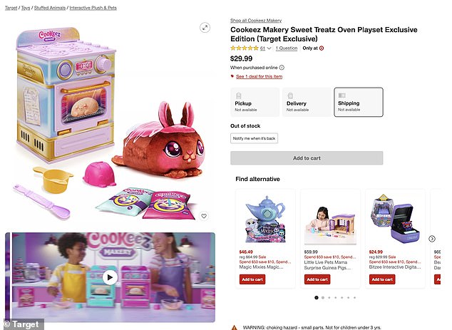 The toy is currently sold out on Target's website, leaving parents struggling to find it