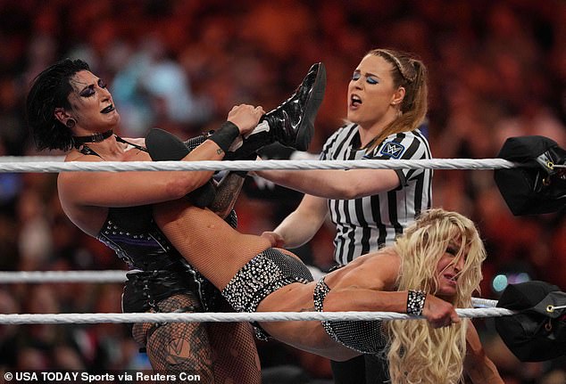 Flair was toppled by Rhea Ripley at Wrestlemania in April at SoFi Stadium in Los Angeles