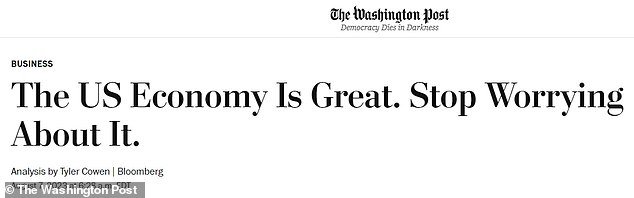 The Washington Post has published a number of editorials celebrating President Biden's economy and complaining about a lack of recognition by the American people