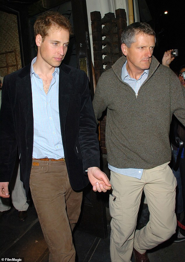 Prince William pictured leaving London's Mahiki Club with his royal detective in April 2007, shortly after his divorce from Kate