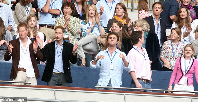 Prince Harry, Prince William and Kate Middleton at The Concert For Diana at Wembley Stadium, London, in July 2007