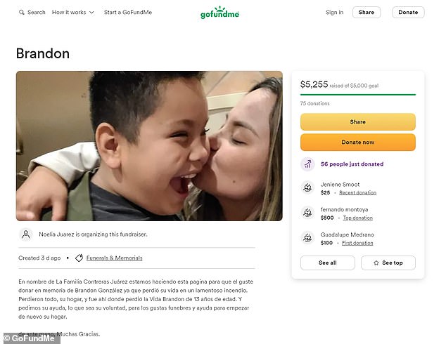 Family members have set up a GoFundMe page to raise money for funeral costs.  So far this has raised $5,255