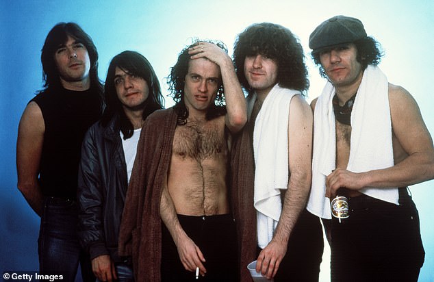 AC/DC sold over 200 million records (L-R) Bassist Cliff Williams, rhythm guitarist Malcolm Young, Angus Young, drummer Simon Wright and singer Brian Johnson (1983)