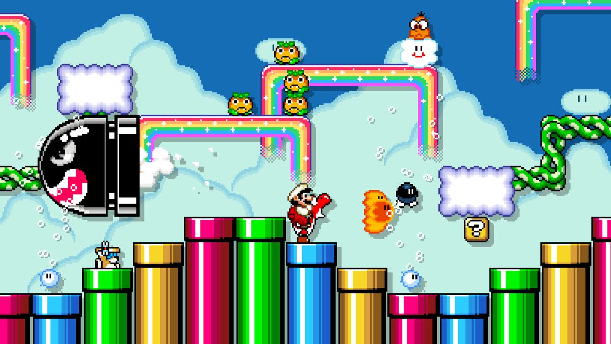 an image of a crazy level created in Mario Maker 2 