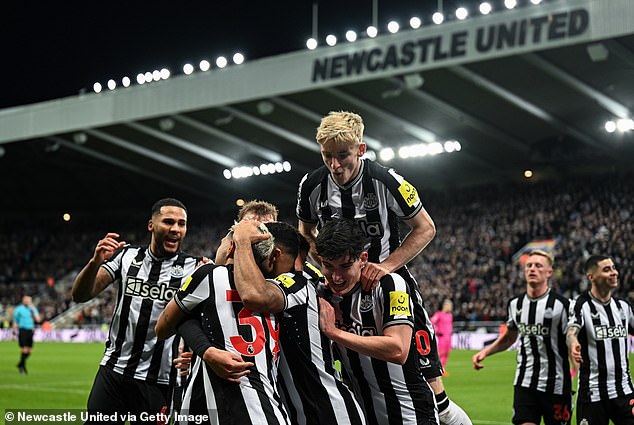 Newcastle enjoyed goals from Lewis Miley, Miguel Almiron and Dan Burn to cruise to victory