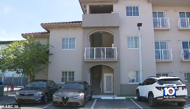 The apartments where Rosa lived in Hialeah, Florida, where he allegedly stabbed his mother to death on October 12