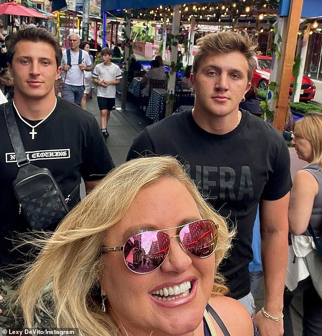 Tommy DeVito (left) is seen with his younger brother Max and their mother Alexandra