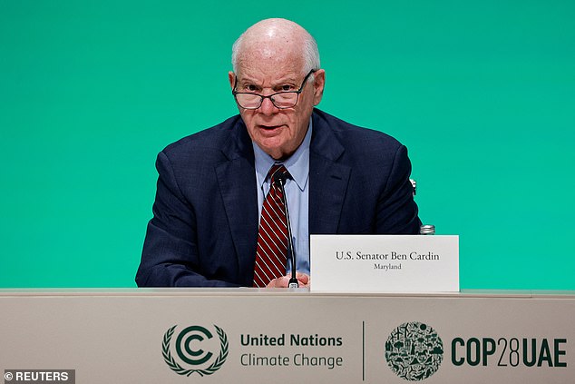 The aide has worked for Senator Ben Cardin of Maryland (pictured) since October 2021, focusing on foreign policy, taxes and trade, according to his LinkedIn account.