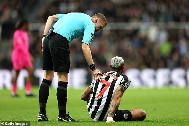 Newcastle's problems were compounded by the loss of Joelinton before half-time