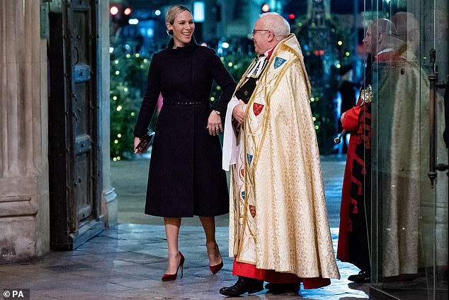 Zara Tindall with the Dean of Westminster Abbey, the Very Reverend Dr.  David Hoyle