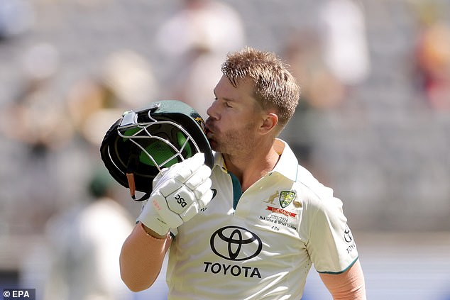 Johnson had to watch as his old enemy David Warner scored 164 runs against Pakistan