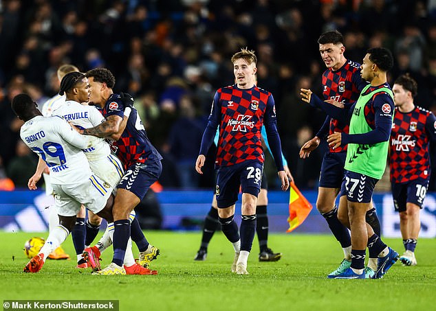 The match's two scorers exchanged words as players from both sides intervened