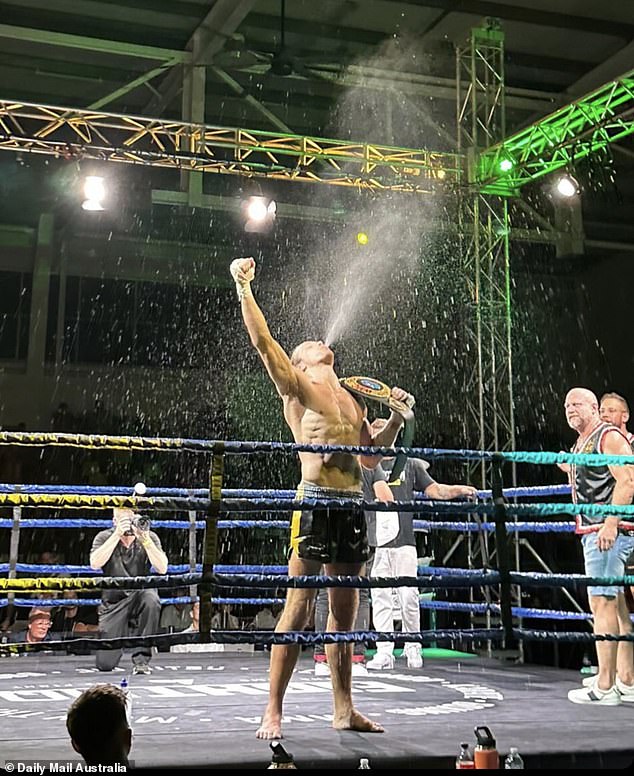 Jayden, known to many as 'J Spray', celebrated the victory by spitting water into the air