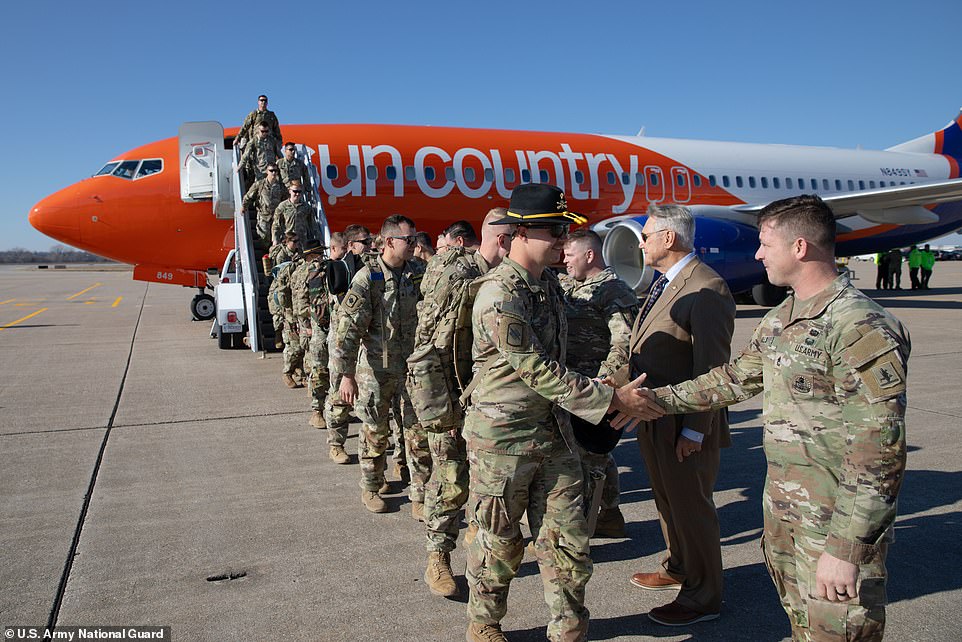 Families, friends and community leaders welcome home 91 Nebraska Army National Guard soldiers with Troop C, 1-134th Cavalry Squadron