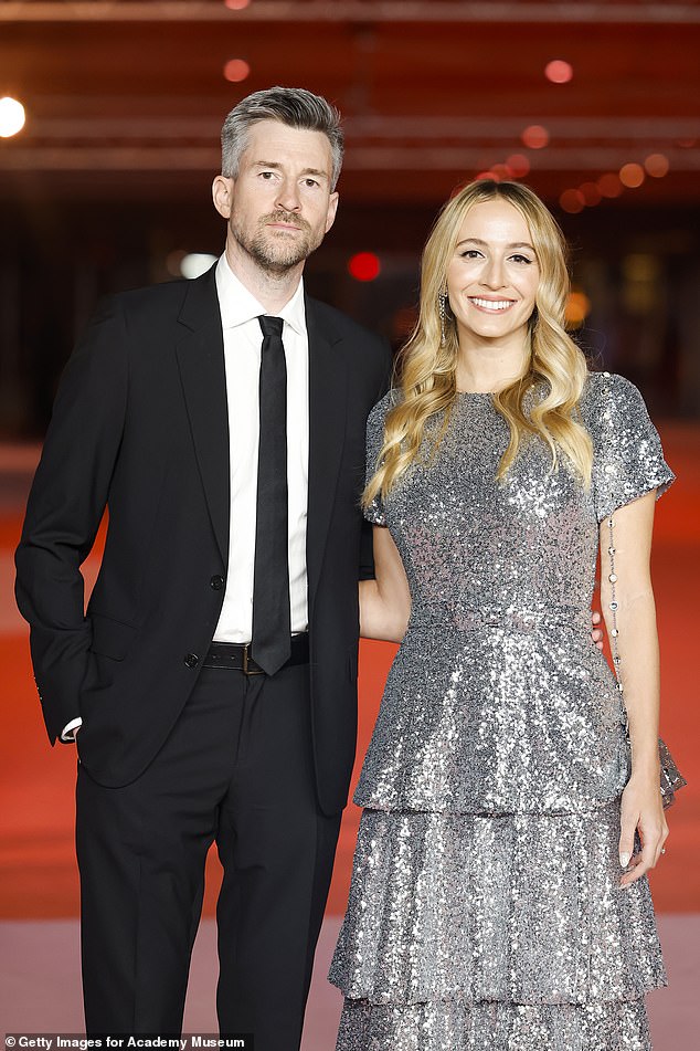 Yet another sparkling silver dress was worn by Harley Viera-Newton at the Academy Museum Gala