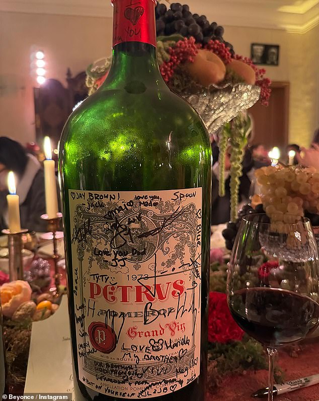 Finally, the beauty shared an image of another bottle of wine that appeared to be signed by others who attended the memorable celebration