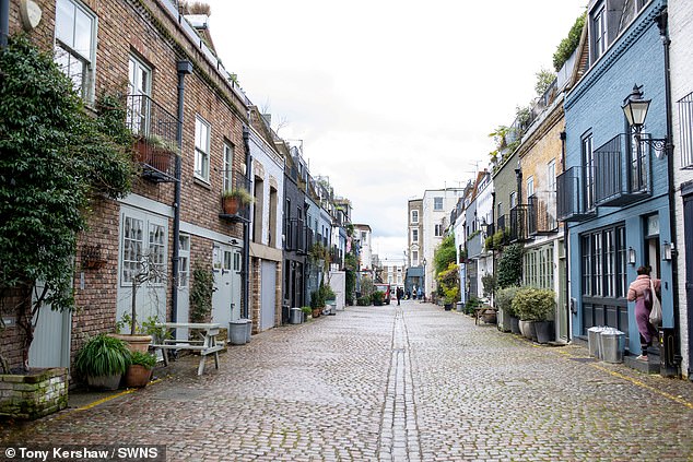 The street has Victorian architecture and a house could sell for several million pounds