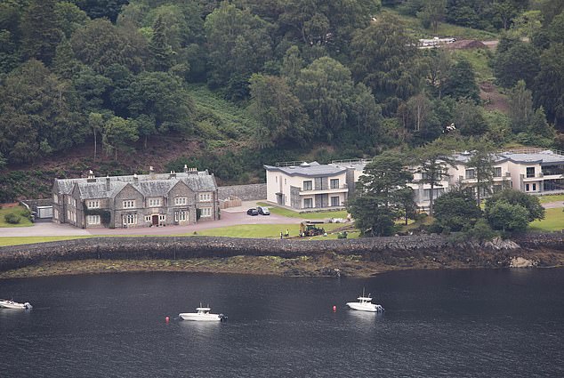 The Highlands retreat already boasts helipads, two large houses, a hunting lodge, a swimming pool and a gym (photo: Inverinate House, left, and new-build accommodation)