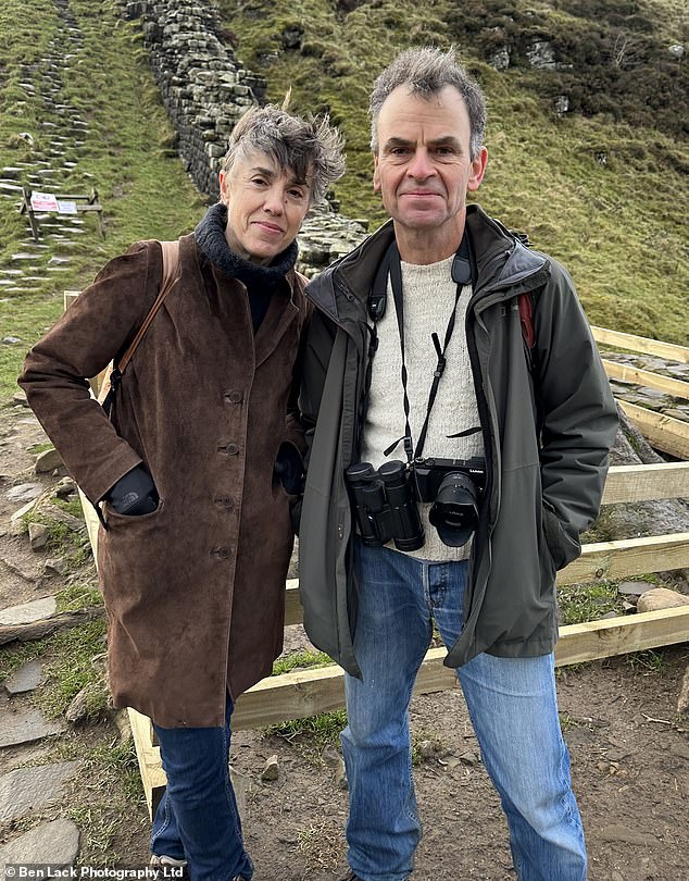 Spaniard Carmen Zurbano, 60, and her Dutch partner Christoffel Klepper, 60, stopped by to see the world famous Sycamore Gap after reading about it in the Dutch newspapers