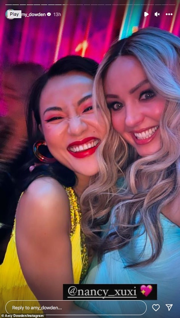 She shared photos with finalist Dianne Buswell, as well as dancers Nancy Xu (pictured) and Gorka Marquez