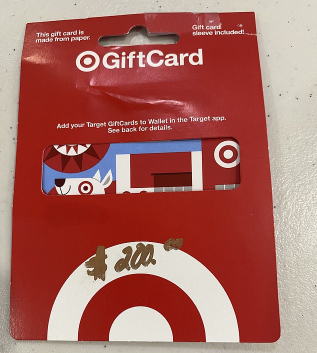The $200 gift card was made worthless after being targeted in the 'card draining' scam