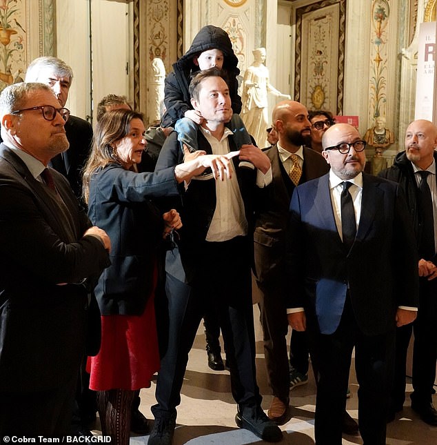 The father and son were constantly surrounded by massive security details as they toured the Patheon in Rome