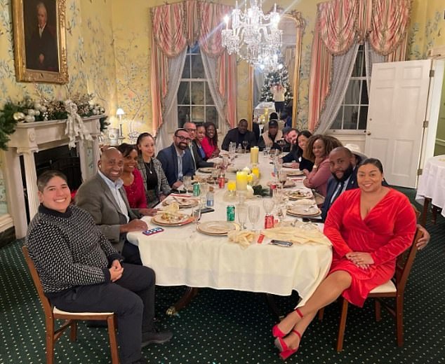 The 'no whites' meeting came to light this week after a council worker accidentally emailed invitations to white councilors before hastily withdrawing the offer.  (Above) Mayor Wu posted an image of the 'Electeds of Color' party on her Instagram account