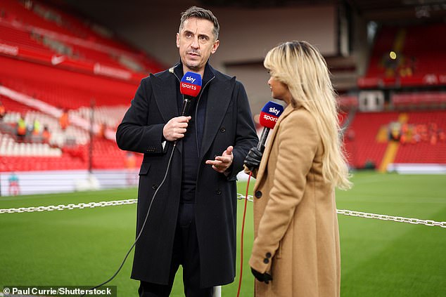 Gary Neville said the atmosphere was the worst he had seen at Anfield during the same match