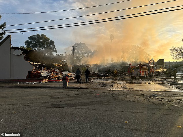 Pastor Robert Garcia rushed to the scene and was told by firefighters that they believe the church will be a 'total loss'