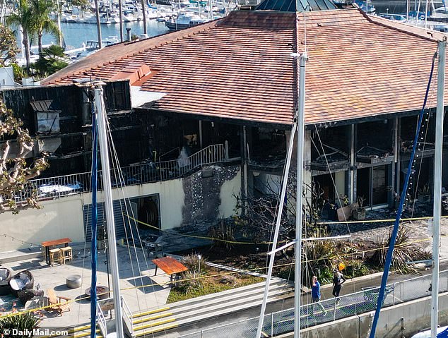 The California Yacht Club was founded in 1922 and built in 1967. The clubhouse burned down Monday night, but the many boats surrounding the club were intact