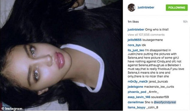 In 2015, Justin Bieber, then 21, posted a photo of Cindy, then 17, on his Instagram with the caption, 