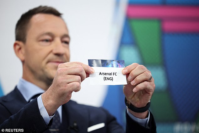 John Terry was on hand to finalize the draw, with the Gunners traveling to Portugal